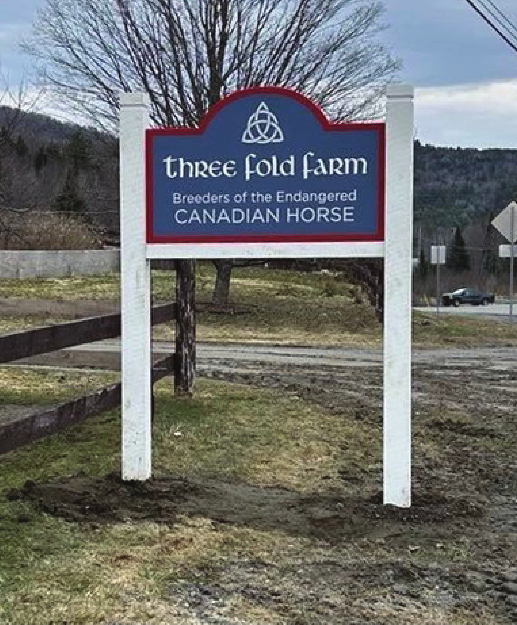 Three Fold Farm sign